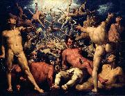 CORNELIS VAN HAARLEM The fall of Lucifer. oil painting reproduction